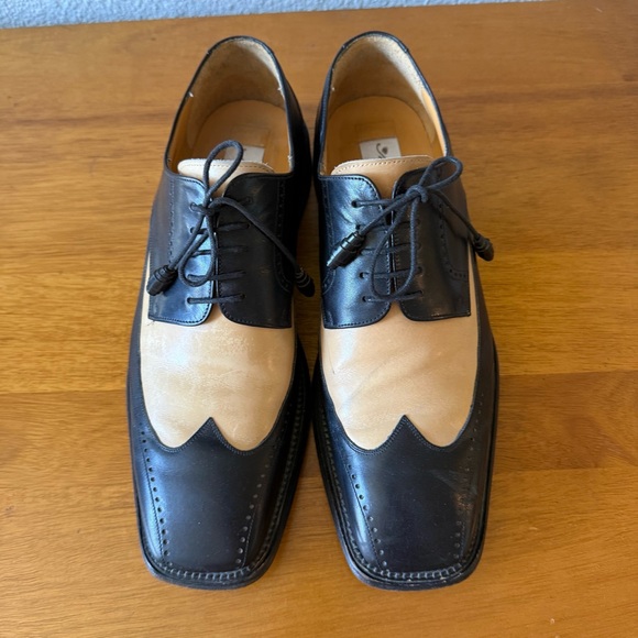 Mezlan Two-Tone Black and Tan Men\'s “Campania” spectator oxfords US 9 main image 9